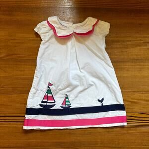 Gymboree white sailboat scallop collar dress SIZE‎ 12-18M